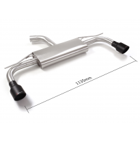 Silencioso trasero doble en acero inox con salidas redondas 102 mm Sport Line Black  
 Línea con diámetro mejorado 60 mm </p>