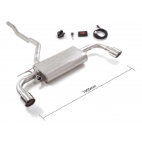 Silencioso trasero doble en acero inox con salidas redondas 102 mm Sport Line  </p>
 con válvula eléctrica integrada. El control