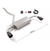 Silencioso trasero doble en acero inox con salidas redondas 102 mm Sport Line Black  
 con válvula eléctrica integrada. El contr