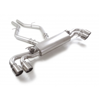 Silencioso trasero doble en acero inox con salidas redondas 2 / 114 mm Sport Line</p>
 con valvulas integradas.Las válvulas son