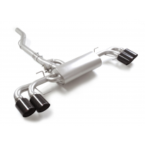 Silencioso trasero doble en acero inox con salidas redondas 2 / 110 mm Carbon Shot asimetricas</p>
 con valvula integradas.Las v