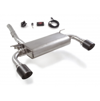 Silencioso trasero doble en acero inox con salidas redondas 118 mm Carbon Shot
 con válvula eléctrica integrada. El control de l