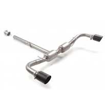 Silencioso trasero doble en acero inox con salidas redondas 90 mm Carbon Shot
 Línea con diámetro mejorado 60 mm </p>
 
 CON HOM