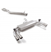 Tramo intermedio grupo N en acero inox + Silencioso trasero doble en acero inox con salidas redondas 2x90 mm Sport Line asimetri