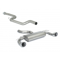 Tramo intermedio grupo N en acero inox + Silencioso trasero doble en acero inox con salidas redondas 108 mm Sport Line
 Línea co