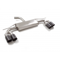 Silencioso trasero doble en acero inox con salidas redondas 2 / 100 mm Carbon Shot asimetricas</p>
 Línea con diámetro mejorado