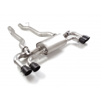 Silencioso trasero doble en acero inox con salidas redondas 2 / 102 mm Sport Line Black asimetricas</p>
 con valvulas integradas