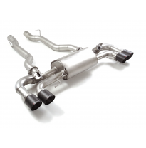 Silencioso trasero doble en acero inox con salidas redondas 2 / 100 mm Carbon Shot asimetricas</p>
 con valvulas integradas.Las