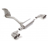 Tramo intermedio grupo N en acero inox + Silencioso trasero doble en acero inox con salidas redondas 2 / 108 mm Sport Line</p>