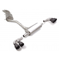 Tramo intermedio grupo N en acero inox + Silencioso trasero doble en acero inox con salidas redondas 2 / 108 mm Sport Line Black