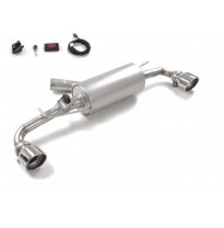 Silencioso trasero doble en acero inox con salidas redondas 114 mm Sport Line</p>
 con válvula eléctrica integrada. El control d