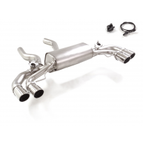 Silencioso trasero doble en acero inox con salidas redondas 2x90 mm Sport Line asimetricas
 con valvulas integradas.Las válvulas