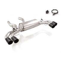 Silencioso trasero doble en acero inox con salidas redondas 2 / 90 mm Sport Line Black asimetricas</p>
 con valvulas integradas.