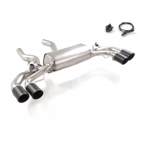 Silencioso trasero doble en acero inox con salidas redondas 2x90 mm Carbon Shot asimetricas 
 con valvulas integradas.Las válvul