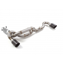Tramo sustitución catalizador grupo N en acero inox + Tramo trasero grupo N doble en acero inox con salidas redondas 100 mm Carb
