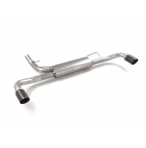 Silencioso trasero doble en acero inox con salidas redondas 90 mm Carbon Shot
 Línea con diámetro mejorado 60 mm </p>
 
 CON HOM