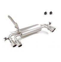 Silencioso trasero doble en acero inox con salidas redondas 2 / 102 mm Sport Line asimetricas</p>
 con valvulas integradas.Las v