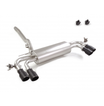 Silencioso trasero doble en acero inox con salidas redondas 2 / 102 mm Sport Line Black asimetricas</p>
 con valvulas integradas