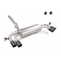 Silencioso trasero doble en acero inox con salidas redondas 2 / 100 mm Carbon Shot asimetricas</p>
 con valvulas integradas.Las