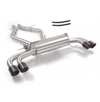 Silencioso trasero doble en acero inox con salidas redondas 2 / 100 mm Carbon Shot asimetricas</p>
 Con valvulas de depresión.</