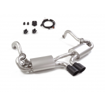 Silencioso trasero doble en acero inox con salidas redondas 102 mm Sport Line Black  
 con válvulas eléctricas integradas. El co