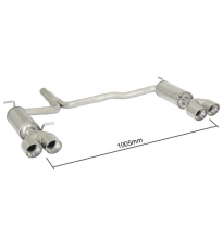 Escape Trasero Doble Acero Inox Salidas Redondas 2x90 Mm Sport Line Asimetricas - Modificación Del Parachoques Original - Añ