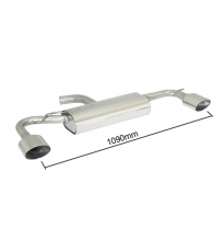 Escape Trasero Doble Acero Inox Salidas Ovaladas 135x90 Mm - Añadido Trasero Modelo R  Volkswagen Scirocco(13) 2.0tfsi (147