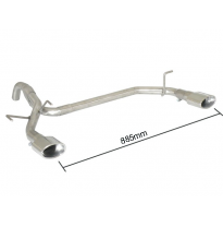 Escape Trasero Doble Acero Inox Salidas Ovaladas 115x70 Mm - Modificación Del Parachoques Origina
  Fiat 500 (Typ312) 2007>>