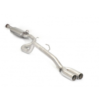 Escape Intermedio Acero Inox + Tramo Trasero Acero Inox Salidas Redondas 2x70 Mm Asimetricas      
 Con Valvula De Depresión