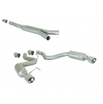 Tramo Intermedio Grupo N Acero Inox + Escape Trasero Doble Acero Inox Grupo N Salidas Redondas 102 Mm Sport Line
 Línea Con