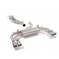 Tramo Intermedio Grupo N Acero Inox + Escape Trasero Doble Acero Inox Salidas Redondas 2x90 Mm Sport Line Asimetricas
 Con V