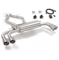 Escape Trasero Doble Acero Inox Salidas Redondas 2 / 102 Mm Sport Line
 Con Válvulas Eléctricas Integradas Y Mando Wifi. 
 L