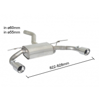 Escape Trasero Doble Acero Inox Salidas Redondas 90 Mm Sport Line
  Bmw Serie3 F30-F31-F34-F35 F34 (Gran Turismo) 320d - 320