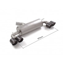 Silencioso trasero doble en acero inox con salidas redondas 2 / 100 mm Carbon Shot asimetricas</p>
 Original rear bumper modific