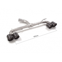 Tramo trasero grupo N doble en acero inox con salidas redondas 2 / 100 mm Carbon Shot asimetricas</p>
 Original rear bumper modi