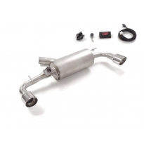 Silencioso trasero doble grupo N en acero inox con salidas redondas 102 mm Sport Line
 con válvula eléctrica integrada. El contr