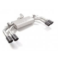 Silencioso trasero doble en acero inox con salidas redondas 2x90 mm Carbon Shot asimetricas 
 con valvulas integradas.Las válvul