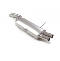 Silencioso trasero en acero inox con salidas redondas 2x70 mm Race Line asimetricas</p>
 Supresión de la válvula integrada.</p>