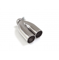 Cola derecha redonda 2x70 mm asimetricas en acero inox</p>
 con tubo de entrada 50,5 mm</p>
 largura 225-240 mm</p>
 - Universal