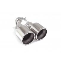 Cola redonda 2x102 mm en acero inox</p>
 con tubo de entrada 70,5 mm</p>
 largura 225 mm
 - Universal Colas de escape RO.2x102 R