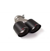 Cola redonda 2x100 mm Carbon Shot en acero inox</p>
 con tubo de entrada 70,5 mm</p>
 largura 225 mm
 - Universal Colas de escap