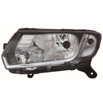 Dacia Sandero/Logan 13-*Faro Izq Con Regulacion Manual- Interior Negro H4