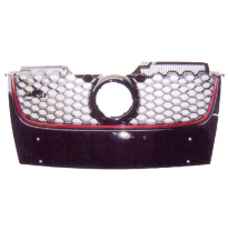 Vw Golf V Gti 03-* Rejilla Negra Con Moldura Roja (Negro Brillante)