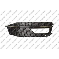 Rejilla Derecha Paragolpes-Negra-Con Agujeros Antiniebla-Con Moldura Cromada Mod. S4 Audi A4 2012-&gt;