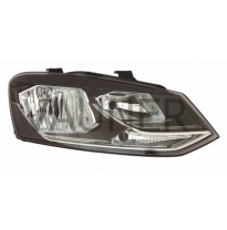 Vw Polo 14-*Faro Dch Con Regulacion Electrica Con Motor H7/H7 Interior Negro