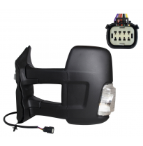 FORD TRANSIT 2019.05-*RETROVISOR IZQ ELECTRICO TERMICO CONVEXO CON PILOTO BLANCO BRAZO LARGO (CHASIS LARGO) 5W 6PIN