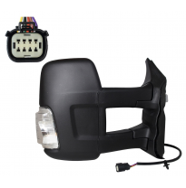 FORD TRANSIT 2019.05-*RETROVISOR DCH ELECTRICO TERMICO CONVEXO CON PILOTO BLANCO BRAZO LARGO (CHASIS LARGO)16W 6PIN