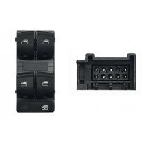 Audi A3/A6/Q7 03-*Interruptor Puerta Delanter. Izq(Negro/Blanco)(4 Botones)10pin