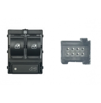 Fiat Ducato 06-*Interruptor Puerta Delanter. Izq+bloqueo Puerta(Logo Furgoneta)Gris(2 Botones)8pin