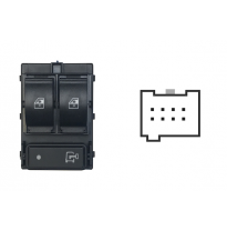 Fiat Doblo 2010.02-*Interruptor Puerta Elevalunas Delanter. Izq+bloqueo Puerta(2 Botones)8pin Conector Azul